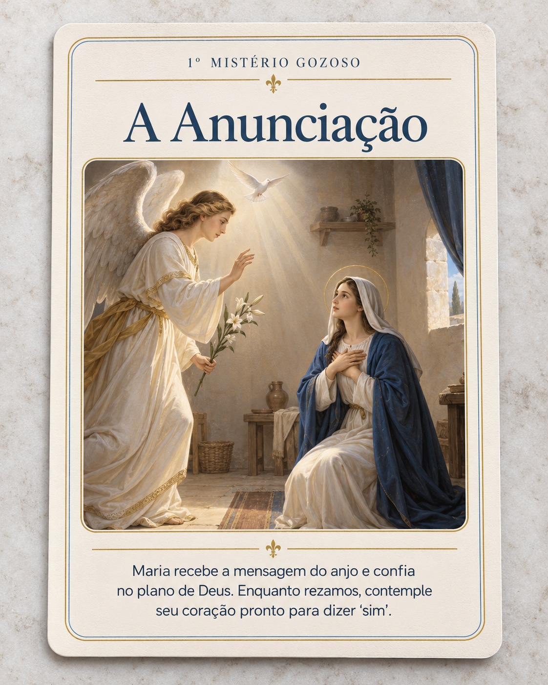 Carta A Anunciação do material Meu Primeiro Terço.